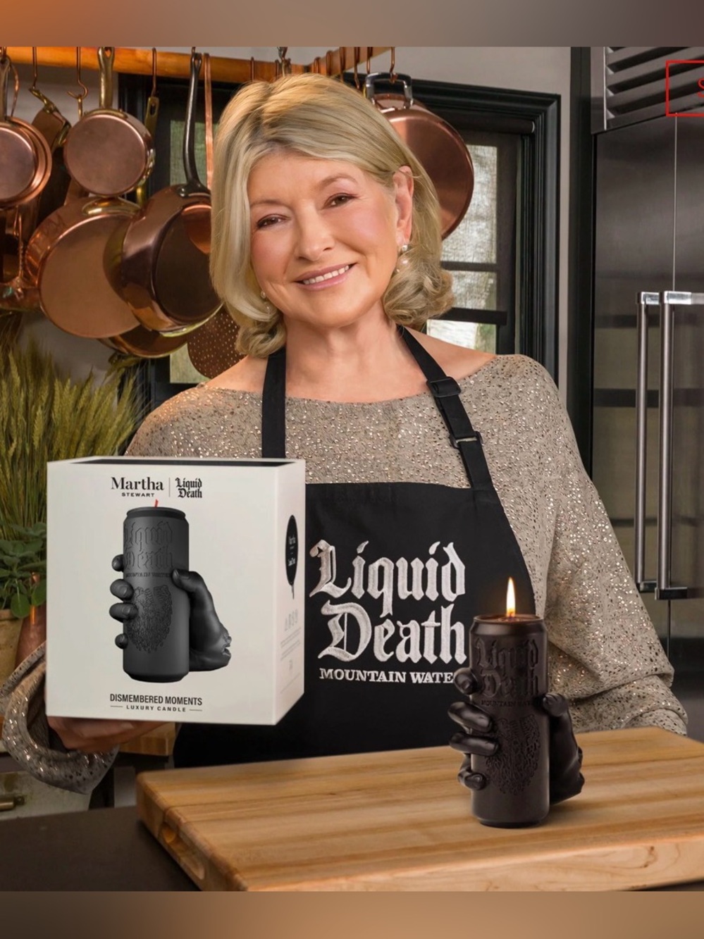 MARTHA STEWART X LIQUID DEATH DISMEMBERED MOMENTS CANDLE NIB